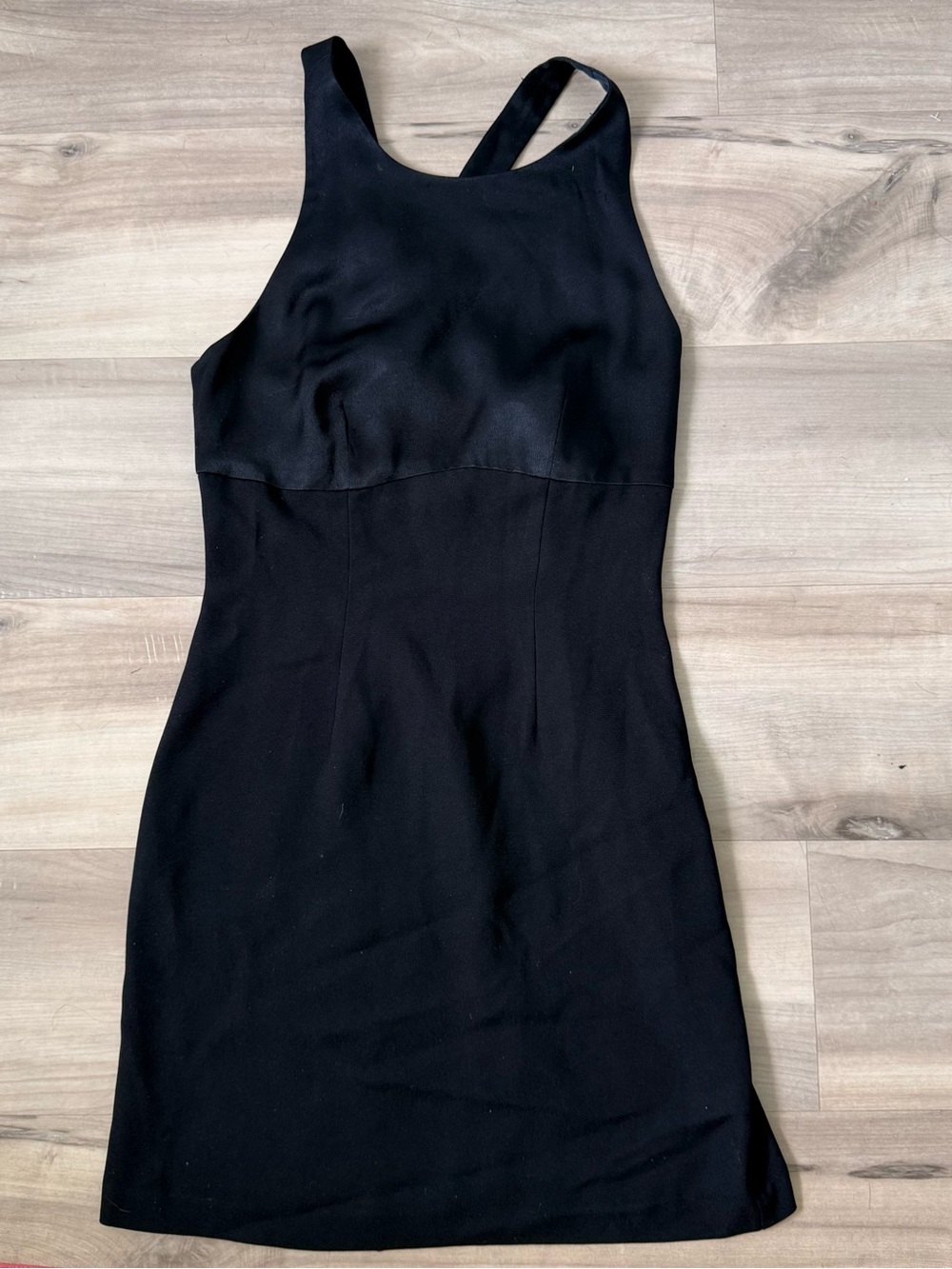 Laura Ashley Black Fitted Mini Dress with Racerback
